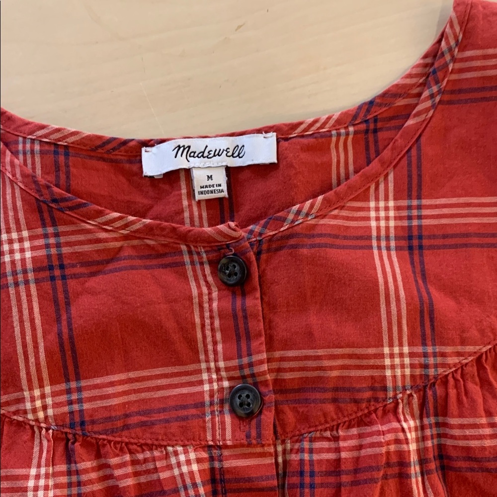 Madewell plaid buttoned shirt sz M - Picture 7 of 7